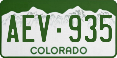 CO license plate AEV935