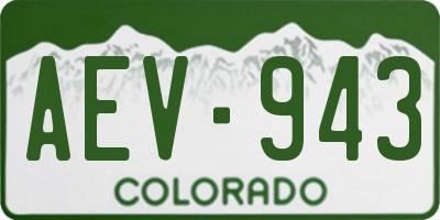 CO license plate AEV943