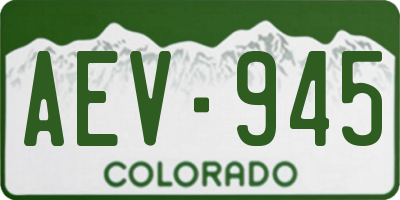 CO license plate AEV945