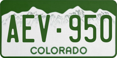CO license plate AEV950