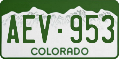 CO license plate AEV953