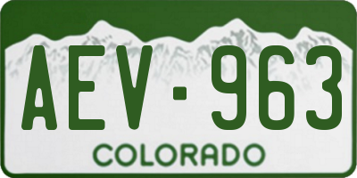 CO license plate AEV963