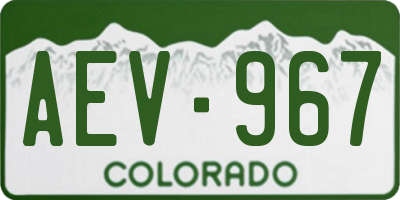 CO license plate AEV967