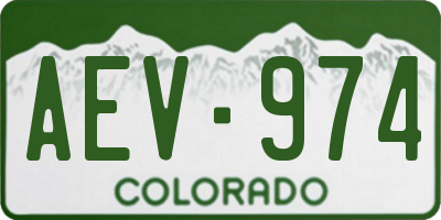 CO license plate AEV974