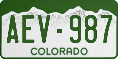 CO license plate AEV987