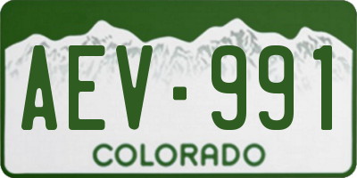 CO license plate AEV991