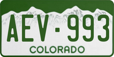 CO license plate AEV993