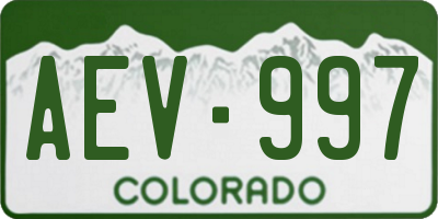 CO license plate AEV997