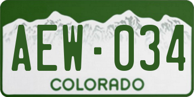 CO license plate AEW034
