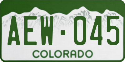 CO license plate AEW045