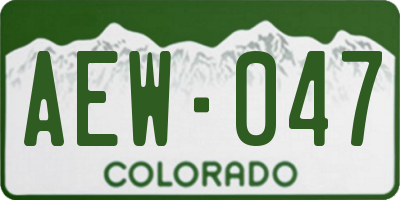 CO license plate AEW047