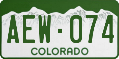 CO license plate AEW074