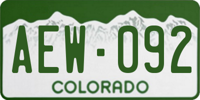 CO license plate AEW092