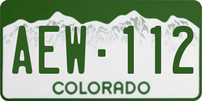 CO license plate AEW112