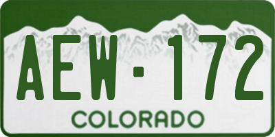 CO license plate AEW172