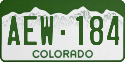 CO license plate AEW184