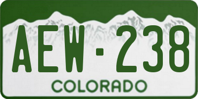 CO license plate AEW238