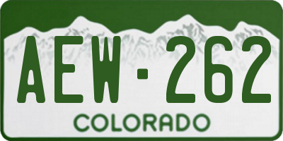 CO license plate AEW262