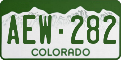 CO license plate AEW282