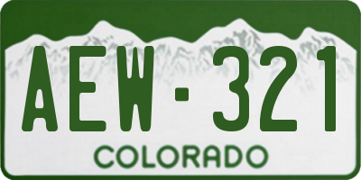 CO license plate AEW321