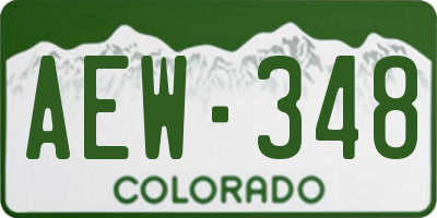 CO license plate AEW348
