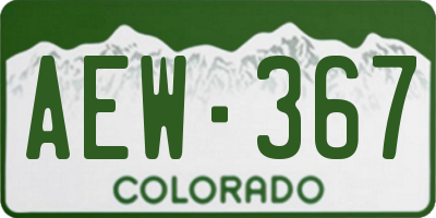 CO license plate AEW367