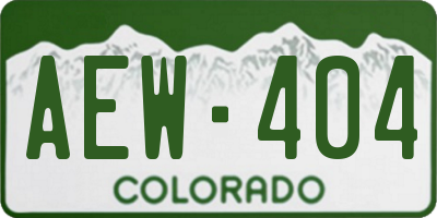 CO license plate AEW404