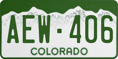 CO license plate AEW406