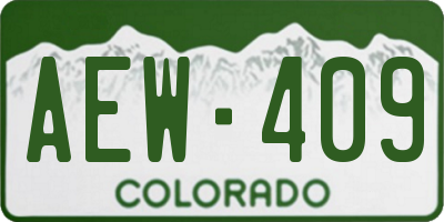 CO license plate AEW409