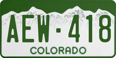 CO license plate AEW418