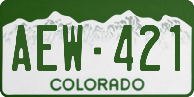 CO license plate AEW421