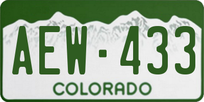 CO license plate AEW433