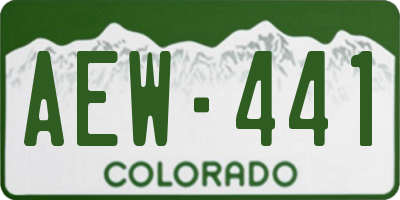 CO license plate AEW441
