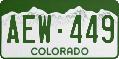 CO license plate AEW449