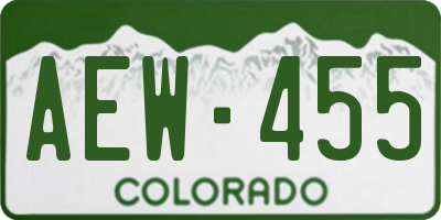 CO license plate AEW455