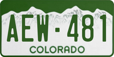 CO license plate AEW481