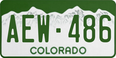 CO license plate AEW486