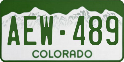 CO license plate AEW489