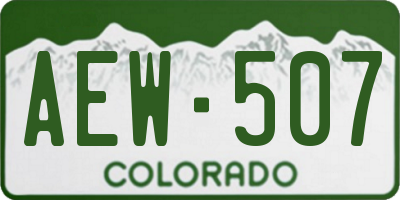CO license plate AEW507