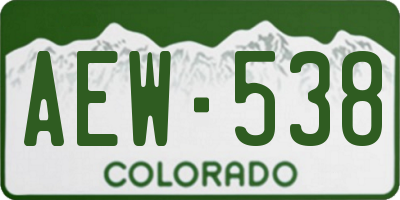 CO license plate AEW538