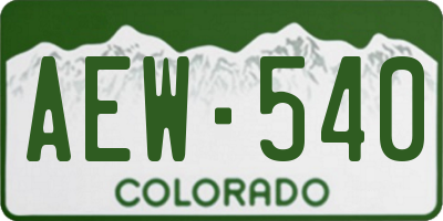 CO license plate AEW540