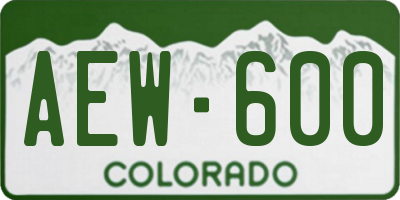 CO license plate AEW600