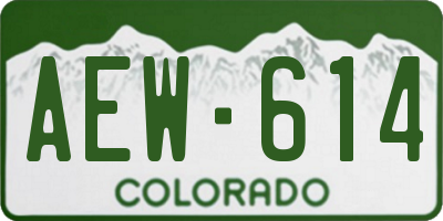 CO license plate AEW614