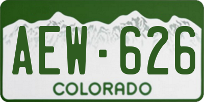 CO license plate AEW626