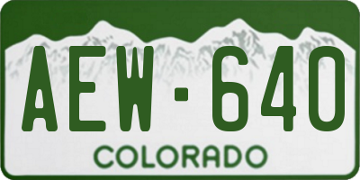 CO license plate AEW640