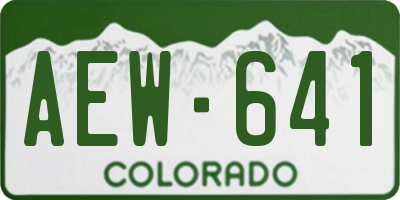 CO license plate AEW641