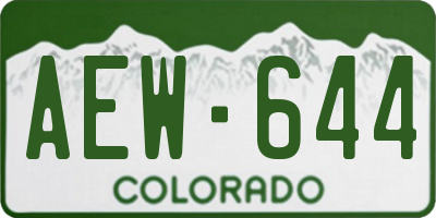 CO license plate AEW644
