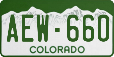 CO license plate AEW660