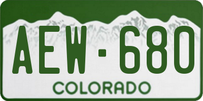 CO license plate AEW680