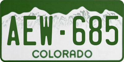 CO license plate AEW685